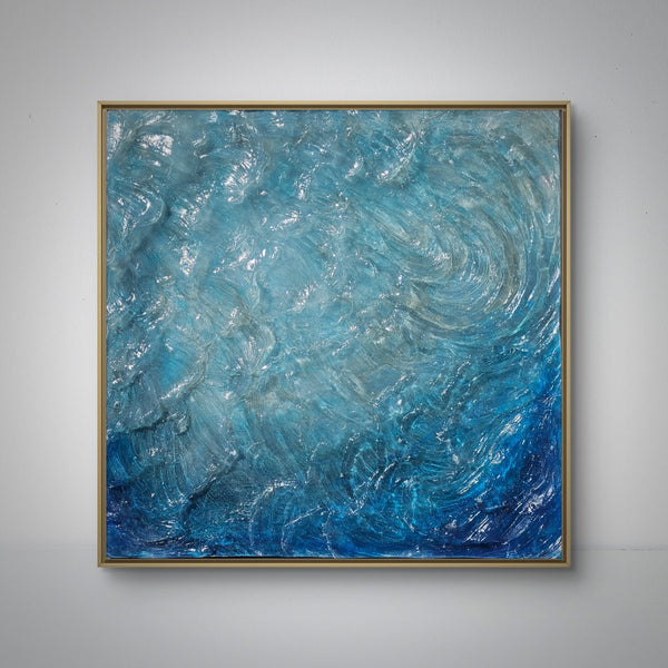 "Blue Ocean" Original Resin Wave Sculpture