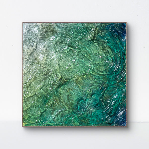 "Emerald Surf" Original Resin Water Sculpture
