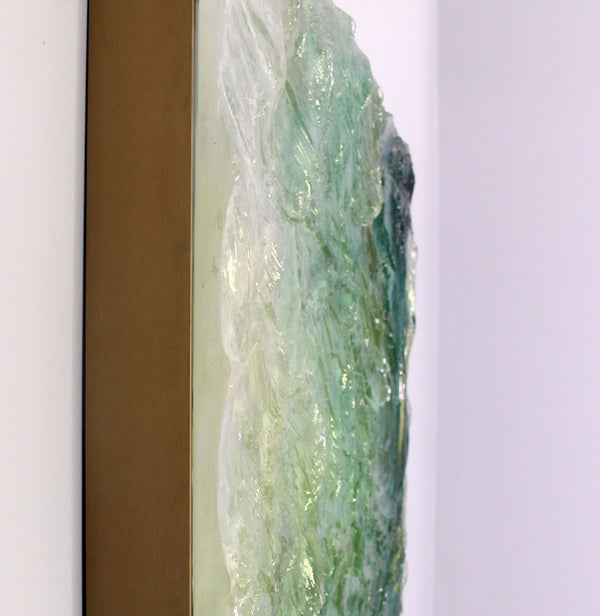 "Emerald Surf" Original Resin Water Sculpture