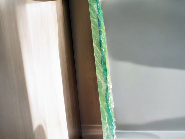 "Emerald Surf" Original Resin Water Sculpture