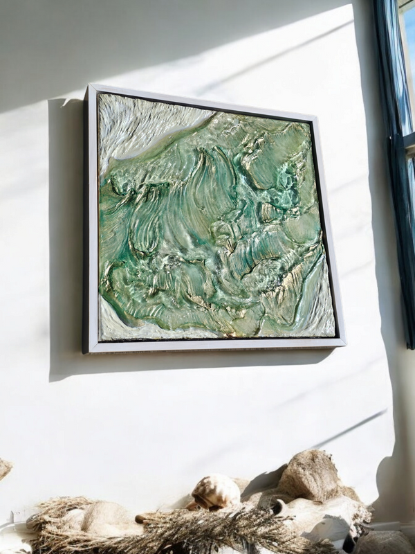 "White sands" Original Resin Wave Sculpture