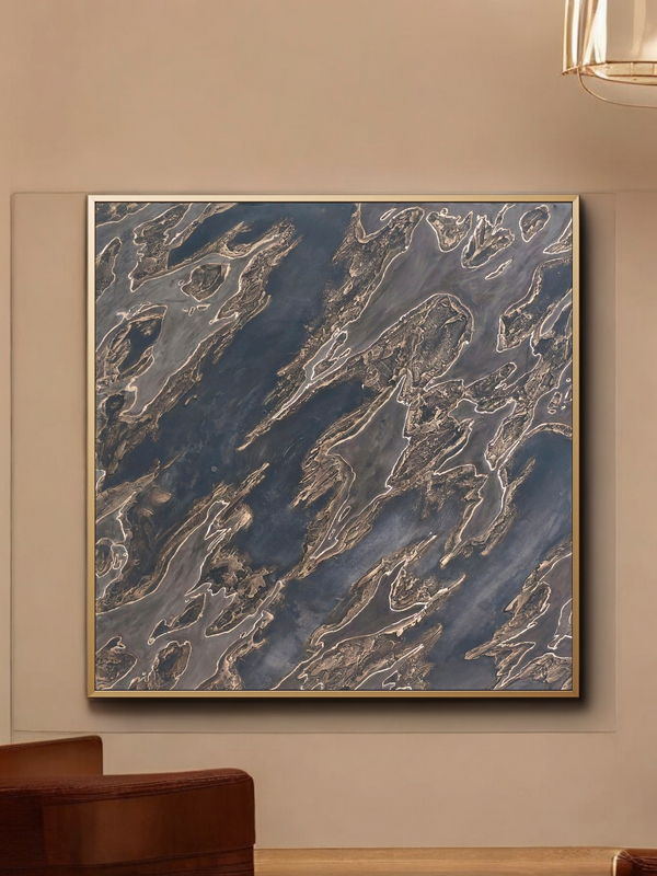 "Leather and Leaf" Original Textured Art