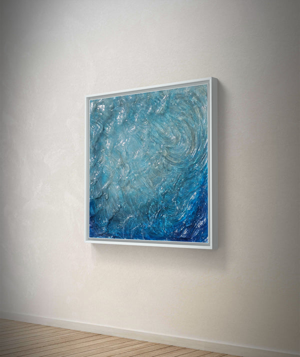 "Blue Ocean" Original Resin Wave Sculpture