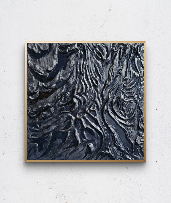 "Carbon and Ink" Original Plaster and Resin Wave Sculpture